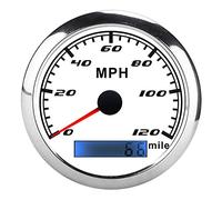 GPS Speedometer, Speedometer for Car Boat Speedometer with GPS Antenna ABS Stainless Steel for Car Truck Boat (White)