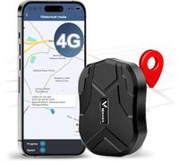 GPS Tracker, 4G Car Tracker No Subscription Strong Magnetic Waterproof Real-Time Tracking Car Tracker Device No Monthly Fees 4G Vehicle Tracker with Free App Multiple Alarms