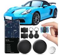 GPS Tracker for Car, 2 Pieces GPS Tracker for Vehicles, Real Time Air Tracker, Android, Global Coverage, Magnetic Car Tracker, Hidden Tracker, No Monthly Fee Subscription (Black)