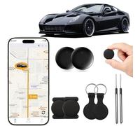 GPS Tracker for Cars - Compatible with Android & iOS, Strong Magnetic, No Monthly Fee, Waterproof, 365-Day Battery, Mini & Hidden Vehicle Tracker (Black 1 set) (Black 2 set)