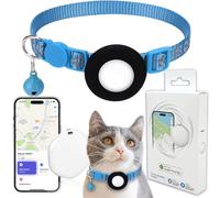 GPS Tracker for Cats, Mini GPS Pet Tracker with Collar, IPX8 Waterproof Cat Tracker Collar,No Monthly Fee,Work with Apple Find My(iOS Only),Smart Tracker for Pets-Blue-5