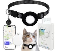 GPS Tracker for Cats, Mini GPS Pet Tracker with Collar, IPX8 Waterproof Cat Trackers Collar,No Monthly Fee,Work with Apple Find My(iOS Only),Smart Trackers for Pets-Black-4