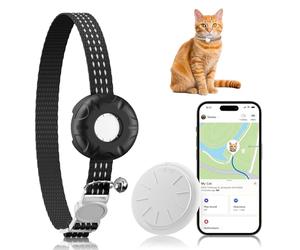 GPS Tracker for Cats-No Monthly Fee, Cat Tracker,Waterproof Real-Time Cat Collar for Pets,Kids,Luggage & Assets | 367-Day Battery Life|Pet Tracker, Compatible with Apple Find My App (Only iOS) (Black)