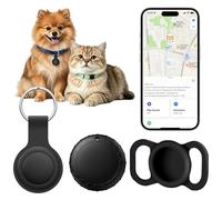 GPS Tracker for Dogs/Cats, Smart Collar with Real-Time Location - Pet Location Tracker with Holder, No Monthly Fee/No SIM Card, Works with iOS Find My, Ultra-Slim, IP68 Waterproof,Compact Design