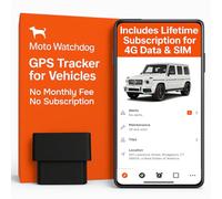 GPS Tracker for Vehicles, No Monthly Fee, No Subscription with Real-Time Location, Mileage Tracking, Speeding Monitoring, Route History, Geofence, OBD, for Fleets & Families, USA, Moto Watchdog