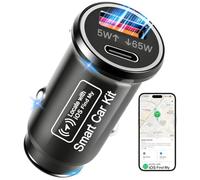 GPS Tracker for Vehicles, Tracking Devices for Cars Hidden, Undetectable GPS Tracker for Car with High-Speed 65W Dual Port USB-C Car Charger No Monthly Fee No SIM Card Required, Tracker for iOS Only