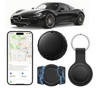 GPS Tracker for Vehicles with Magnetic Case Work with Find My (iOS Only)-No Monthly Fee Subscription No SIM Card Required, Waterproof,Real-Time GPS Tracking Devices or Cars, Trucks, Anti-Theft(Black)