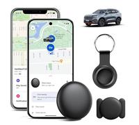 GPS Tracker for Vehicles Work with Built-in APP (Compatible with iOS and Android),Mini Car Air Tracker Tag With Magnet Global Coverage,Hidden Car Locator Device,No Monthly Fee or Subscription (black)
