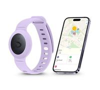 GPS Tracker Kids Wristbands with Elastic Braided Strap GPS Tracker Holder Protector,Lightweight, Breathable Anti-Lost Wristbands for Kids and Toddler - Purple