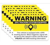 GPS Tracking Sticker Anti-Theft Car Vehicle Warning 6 Pack 2.5"x3.5" Vinyl Decals Two-Sided, in/Outdoor, Laminated for UV & Water