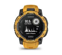 Garmin Instinct 3, 50mm SOLAR Rugged GPS Smartwatch,Built in Sports & Health apps, LED Flashlight, Shock Resistant, 10ATM, Unlimited battery life w/Solar charging, Sunburst/Grey