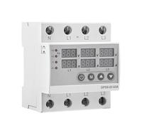 GPS8-03 Din Rail 3 Phase Voltage Relay 3P+N Over and Under Voltage Monitor Relays Protector Adjust Over Current 63A(GPS8-03-U-63A)