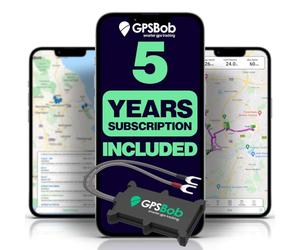 GPSBob 5 Year 2G/4G 12/24v Wired GPS Tracker, All Inclusive, No Monthly Fees, No Subscriptions, Cost-Effective, 5 Years Service Included, Car, Van, Truck, Caravan, Motorhome Tracker, Plug and Play