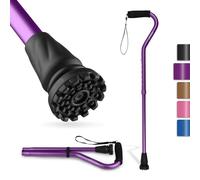GPTCAMP Walking Cane and Walking Cane for Men and Women, Lightweight Folding Cane with Offset Soft Padded Handle, Single Point Walking Stick Adjustable Folding Walking Stick for People