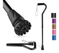 GPTCAMP Walking Stick and Walking Stick for Men Women Lightweight Folding Walking Stick with Offset Soft Padded Handle Single Point Walking Stick Adjustable and Folding Senior Folding Stick