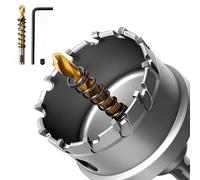 GPtzlei 75mm Tungsten Carbide Hole Saw - TCT Drill Bit Set for Stainless Steel, Iron & Metal - 3-Cutter Design - Includes Pilot Drill & Storage Case