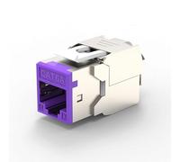 gpuconnect Cat6A RJ45 Keystone Jacks Module Connector Ethernet Colour Coded Toolless design Full Shielding POE/POE+ Support - 10Gbps (Purple)