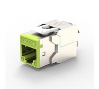 gpuconnect Cat6A RJ45 Keystone Jacks Module Connector Ethernet Colour Coded Toolless design Full Shielding POE/POE+ Support - 10Gbps (Light Green)