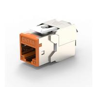 gpuconnect Cat6A RJ45 Keystone Jacks Module Connector Ethernet Colour Coded Toolless design Full Shielding POE/POE+ Support - 10Gbps (Orange)