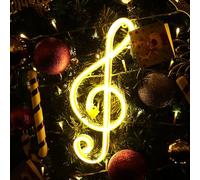 Gpurplebud Music Note Neon Sign - USB/Battery Operated Music Note Shaped Light Sign for Wall Decor LED Neon Light for Music Room, Living Room, Bedroom Decor, Gift for Music Lovers (Warm White)