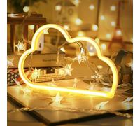 Gpurplebud Neon Light Sign Cloud - USB/Battery Operated Neon Sign Warm White Cloud Led Light for Wall Decor, Bedroom Decor, Living Room Decor for Teen Girls