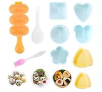 Gpurplebud Onigiri Mould Set 10pcs - Rice Ball Maker Rice Mould Sushi Making Kit for Kids Beginners Lunch Bento and Home DIY