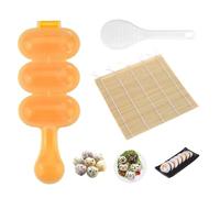 Gpurplebud Onigiri Mould Set 3pcs - Rice Ball Mold Bamboo Sushi Rolling Mat Sushi Roller Sushi Making Kit Rice Moulds for Lunch Bento and Home DIY