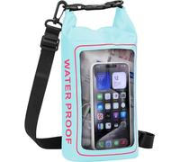 GPUSFAK 154 Pieces Waterproof First Aid Kit with Waterproof Cell Phone Pouch Roll Top Boat Emergency Kit 2-in-1 Emergency Medical Kit for Boating Camping Fishing Kayaking Floating Mint Green