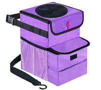 GPUSFAK Car Trash Can Foldable Garbage Bin Leakproof 3 Gallons Purple