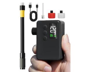 GPUTEK Mini Bike Tire Air Pump: Fast Inflate Portable Small Bicycle Electric Pump for Presta and Schrader Valves, 120 Psi High Pressure Pump with Digital Gauge for Road Mountain Bike