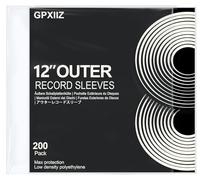 GPXIIZ 200x Thickened Vinyl Sleeves Outer 12 Inch | 100 Micron Durable Polyethylene Record Sleeves | No Edge Tears | UV Resistant | Density Plastic Protective Vinyl Covers | Fit 1-3 Gatefold LP Albums