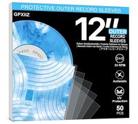 GPXIIZ 50x Vinyl Sleeves Outer 12 Inch with UV Protection | Density Polyethylene Record Sleeves | No Edge Tears | Cool Touch | Archival Plastic Vinyl Protective Album Covers for Single Double LPs