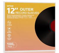 GPXIIZ Vinyl Sleeves Outer 12 Inch, 100 Crystal Clear Record Sleeves, 3 Mil Thick High-Density Polypropylene Plastic Protective LP Album Covers, Fit for 12" Single Double Albums & LPs