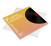 GPXIIZ Vinyl Sleeves Outer 7 Inch, 25 Crystal Clear Record Sleeves 190mm x 190mm, 3 Mil Thick High-Density Polypropylene Plastic Protective Album Covers, Fit for 7" EPs