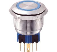 GQ25-11E/B/12V 25mm IP65 Vandal Resistant Switch DPST, On-On, Blue LED