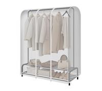 GQC 3.6ft PEVA Dustproof Clothes Rail Cover, Transparent Clothes Garment Rail Waterproof Clothes Protective Covers With Zipped Cover Clear Protective Zip Over Cover for Garment Hanging Coat Racks