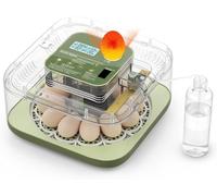 GQF Incubator for Hatching Eggs-Eggs Capacity System, Auto Egg Turner & New Auto Precision Humidity Control Reserve System, 360° Clear Viewing for Chicken, Duck and Quail (Green) (Square)