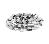 GQGP 250PCS 16mm x 25mm Metal Semi Open Strapping Seals for 16mm Polypropylene Hand Strapping, Anti-Rust Galvanised Steel Serrated Seals for Packaging Pallet Banding, Anti-Slip Fasteners for Shipping