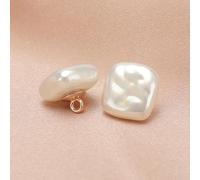 GQGQA 10PCS 10/12MM Small Square/Round Ball Pearl Buttons Semi-Circular Pearl Buttons Decorative Buttons for Cloth Crafting Resin Shank Button