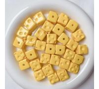 GQGQA 20pcs 15MM Large Hole Cheese Acrylic Cube Beads,Square Acrylic Beads Charms, for Crafting, Jewellery Making, Bracelet Making