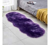 Gqiu Super Soft Faux Fur Sheepskin Rug Fluffy Area Rugs Anti-Skid Carpet for Living Room Bedroom Sofa Nursery Rugs Faux Fleece Chair Cover Seat Pad Floor Mat,purple,60 * 90cm