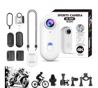 Gqiwub Visuscam - Mini 120 4k Camera for Recording, Visus Cam Camera, The Snap Cam 4k Mini Handsfree Bodycam Magnetic Sport Dv with Waterproof Case, Magnetic Clip (White)