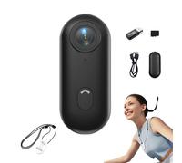 Gqiwub Visuscam - Mini 120 4K Camera for Recording, Visus Cam, Pov Camera, Wearable Thumb Sports Action with Magnetic Lanyard Swivel Back Clip, For Travel, Adventures (1080P Black)