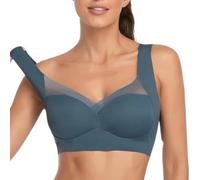 Gqiwub WMBRA Posture Correcting Bra - Wireless, Full Coverage Sport Bra - UK, Alpha, 5XL, Regular, Dark Blue