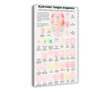 GQKIUYGA Ayurvedic Tongue Diagnosis Canvas Poster Wall Art Decor Print Picture Paintings for Living Room Bedroom Decoration 16x24inch(40x60cm)