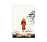 GQKIUYGA Buddhist Monk Art Canvas Poster Bedroom Decor Landscape Office Room Decor Gift 08x12inch(20x30cm)