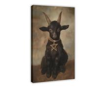 GQKIUYGA Gothic Black Sheep Art Painting Canvas Poster Wall Art Decor Print Picture Paintings for Living Room Bedroom Decoration 20x30inch(50x75cm)