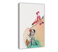 GQKIUYGA Journey to The West-Sun Wukong Battles Erlang Shen Canvas Poster Wall Art Decor Print Picture Paintings for Living Room Bedroom Decoration 16x24inch(40x60cm)
