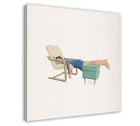 GQKIUYGA Lazy Girl Doing Nothing Funny Art Painting Canvas Poster Bedroom Decor Landscape Office Room Decor Gift 12x12inch(30x30cm)