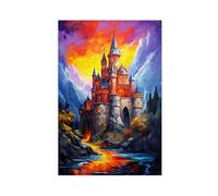 GQKIUYGA Medieval Castle Fantasy Art Oil Painting 2 Canvas Poster Bedroom Decor Landscape Office Room Decor Gift 16x24inch(40x60cm)